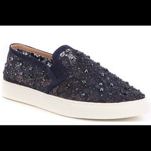 Antonio Melani Garner Lace Black Embellished Slip-on sneakers 8M